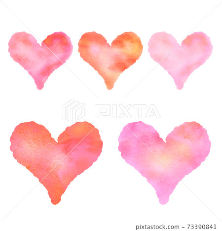 Watercolor style heart set 73390841