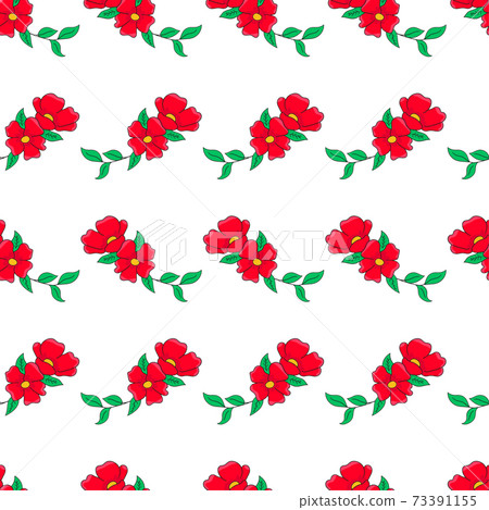 red flowers seamless pattern vector illustration - Stock Illustration ...