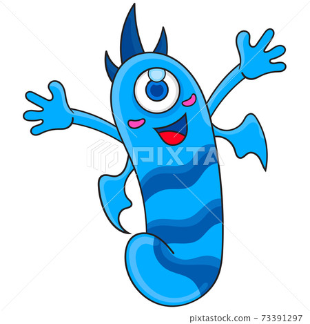 blue creature cute monster cartoon character blue creature cute monster cartoon character 73391297