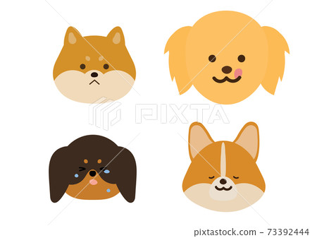 Dog facial expression illustration set Dog facial expression illustration set 73392444
