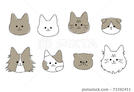 Simple Cat Illustration Set Stock Illustration