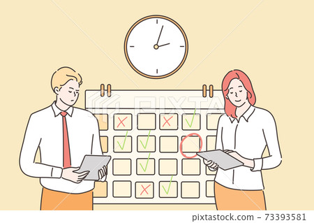 Time management, multitasking, teamwork, business concept Time management, multitasking, teamwork, business concept 73393581
