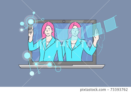 Business, technology, assistance, consultation, artificial intelligence set concept 73393762