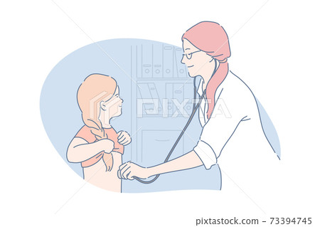 Pediatric care, health, medicine concept Pediatric care, health, medicine concept 73394745