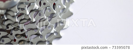 Shiny serrated metal gear in round set Shiny serrated metal gear in round set 73395078