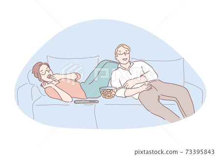 Movie night, media entertainment, indoor recreation concept Movie night, media entertainment, indoor recreation concept 73395843