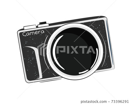 Vintage photo camera vector sketch illustrtation isolated on white background. 73396291