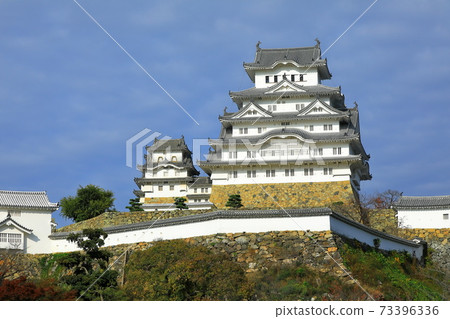 National treasure Himeji Castle castle tower panoramic view Himeji City, Hyogo Prefecture National treasure Himeji Castle castle tower panoramic view Himeji City, Hyogo Prefecture 73396336