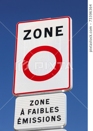 Low emission zone road sign in France 73396364