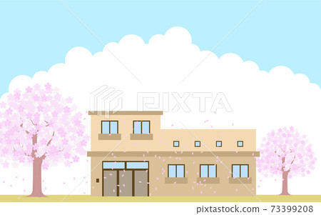 Cherry blossoms in full bloom and background material for group homes Cherry blossoms in full bloom and background material for group homes 73399208