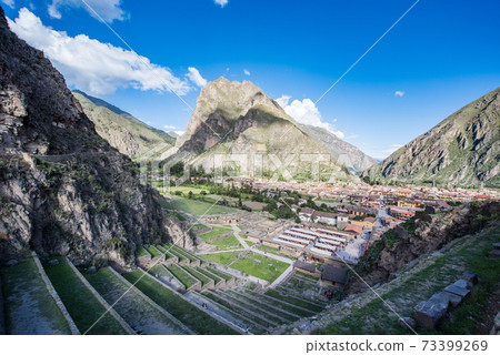 Ancient Inca Ruins Of Ollantaytambo In Peru  73399269
