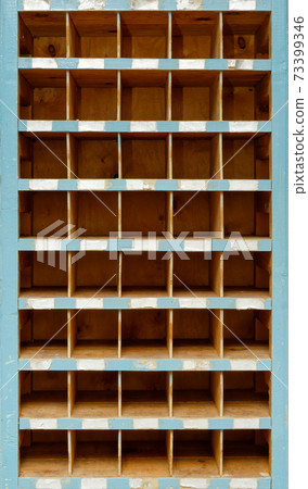 Old wooden cabinet, front view Old wooden cabinet, front view 73399346