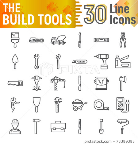 Build tools line icon set, construction symbols 73399393