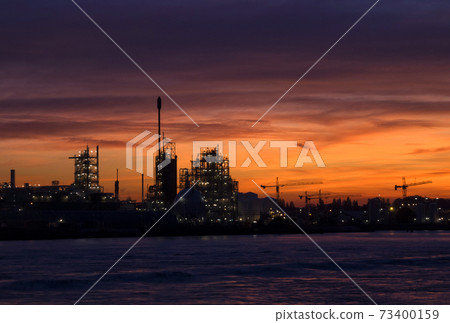 Chemical factory along the river Merwede Chemical factory along the river Merwede 73400159