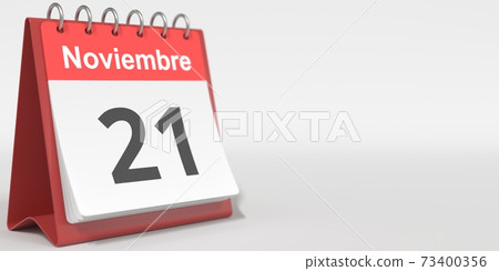 November 21 date written in Spanish on the flip... - Stock Illustration  [73400356] - PIXTA