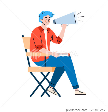 Vector illustration of producer doing professional cinema movies production 73401247
