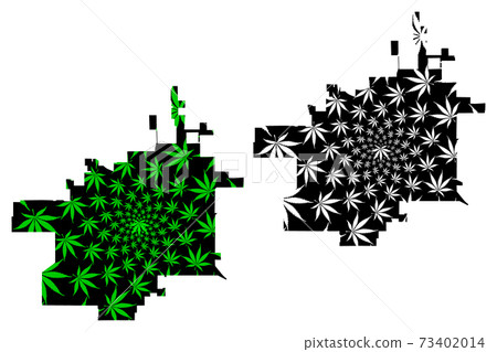 Lubbock city - map is designed cannabis leaf 73402014