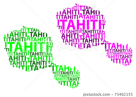 Map of Tahiti - vector illustration 73402155