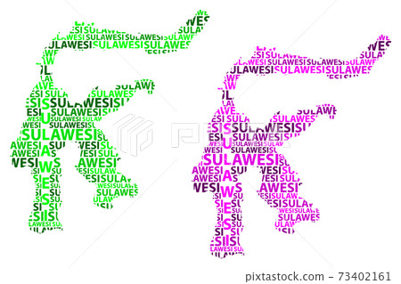 Map of Sulawesi - vector illustration 73402161