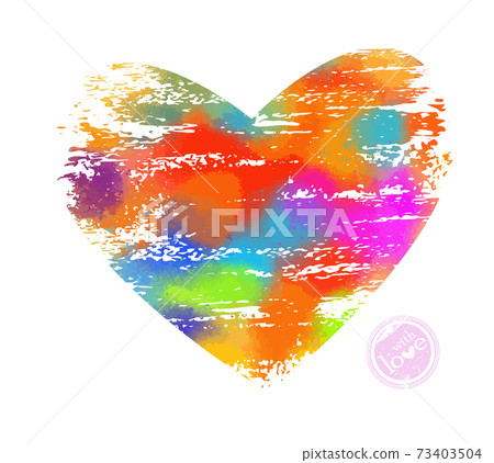 Heart made of multi-colored bright colored...-插圖素材 [73403504] - PIXTA圖庫