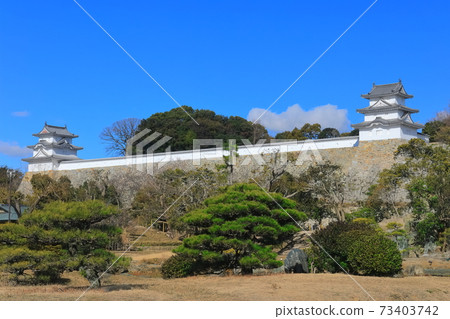 [Hyogo Prefecture] Akashi Castle under fine weather (Hitsuji and Tatsumi turrets) 73403742