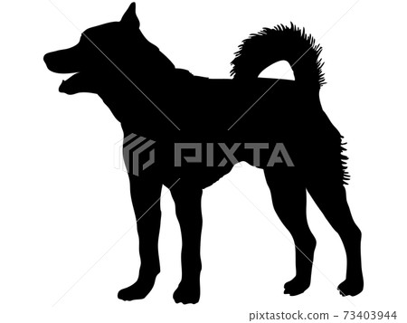 Profile silhouette of a standing dog_2 73403944