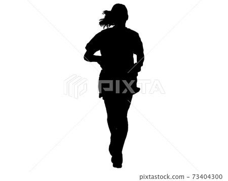 Female silhouette jogging_front 1 Female silhouette jogging_front 1 73404300