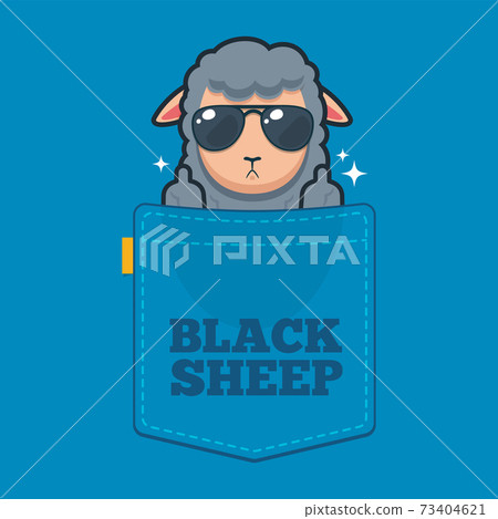 The black sheep in a pocket, Isolated Vector illustration 73404621