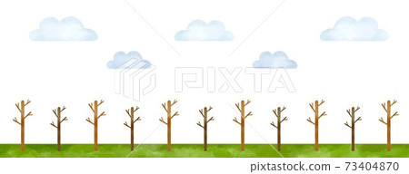 Scenery of dead trees lined up in watercolor style Scenery of dead trees lined up in watercolor style 73404870