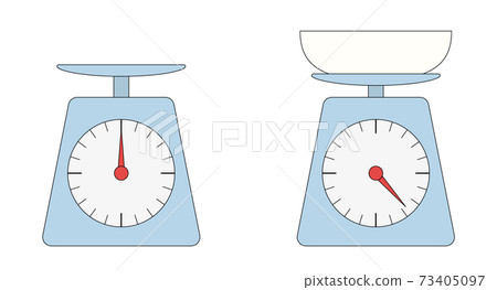 Kitchen scale with contour line - Stock Illustration [73405097] - PIXTA
