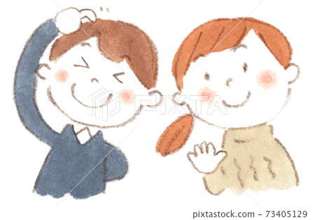 Watercolor pair of greetings (for messages such as New Year holidays, opening of stores, reports, etc.) Watercolor pair of greetings (for messages such as New Year holidays, opening of stores, reports, etc.) 73405129