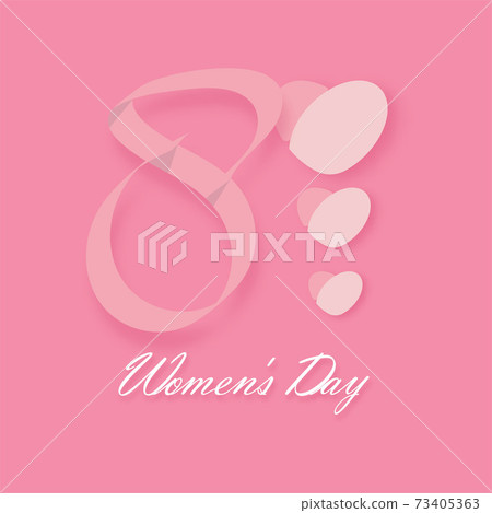 Happy International Women's Day on March 8th design background. 3d vector illustration Happy International Women's Day on March 8th design background. 3d vector illustration 73405363