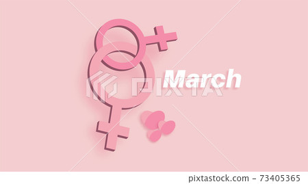 Happy International Women's Day on March 8th design background. 3d vector illustration Happy International Women's Day on March 8th design background. 3d vector illustration 73405365