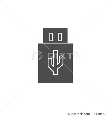 usb data storage black solid style icon vector illustration 73405808