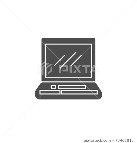 laptop icon with black solid style. blank... - Stock Illustration ...