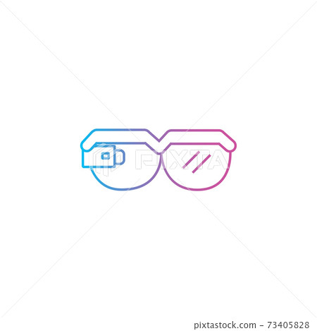 smart glasses outline line style icon vector... - Stock Illustration ...