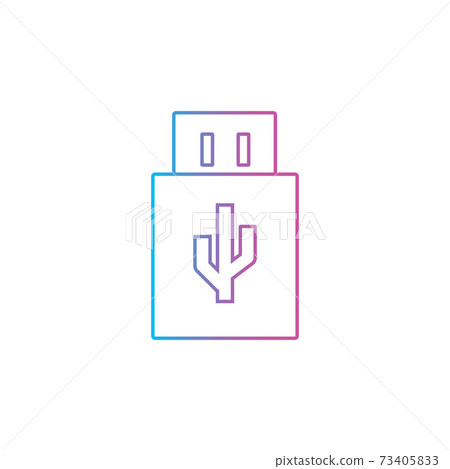 usb data storage outline line style icon vector illustration 73405833