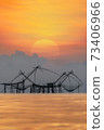 Beautiful sunrise from the lake Pakpra 73406966