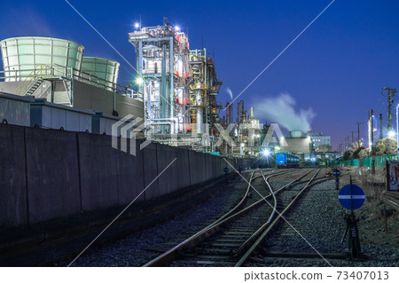 《神奈川縣》川崎市千鳥町工廠夜景 《神奈川縣》川崎市千鳥町工廠夜景 73407013