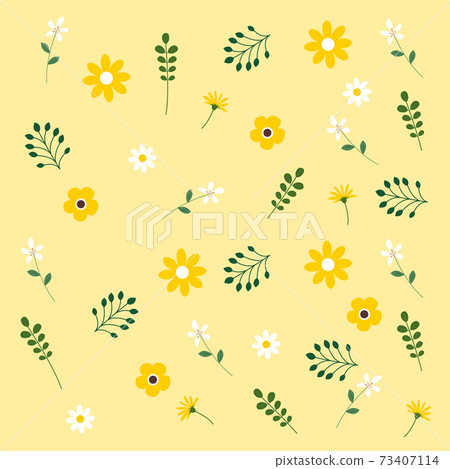 Yellow flower pattern vector illustration 73407114