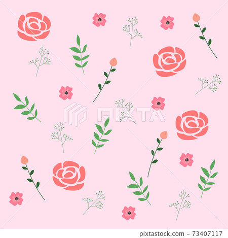 Pink rose pattern vector illustration 73407117