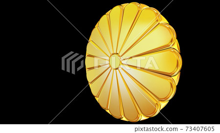 Golden Japanese national emblem Chrysanthemum... - Stock Illustration ...