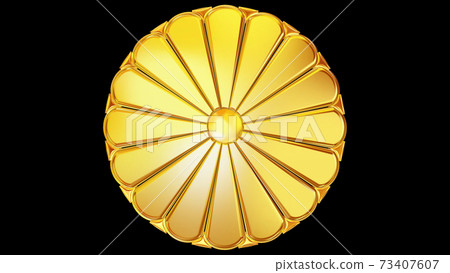 Golden Japanese national emblem Chrysanthemum... - Stock Illustration ...