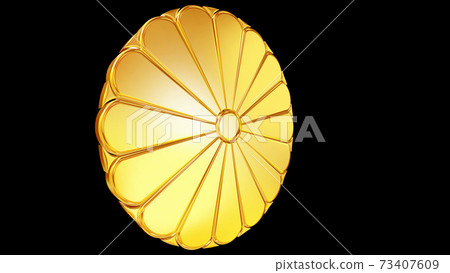 Golden Japanese national emblem Chrysanthemum flower crest (16-fold table chrysanthemum) 73407609