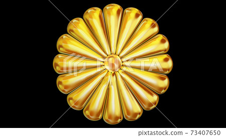 Golden Japanese national emblem Chrysanthemum flower emblem (16 single table chrysanthemum) Golden Japanese national emblem Chrysanthemum flower emblem (16 single table chrysanthemum) 73407650