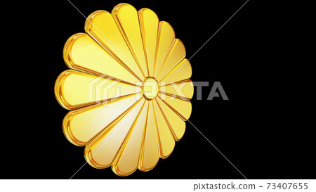 Golden Japanese national emblem Chrysanthemum flower emblem (16 single table chrysanthemum) Golden Japanese national emblem Chrysanthemum flower emblem (16 single table chrysanthemum) 73407655
