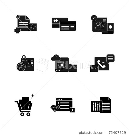 business and technology black glyph solid icon... - Stock Illustration ...