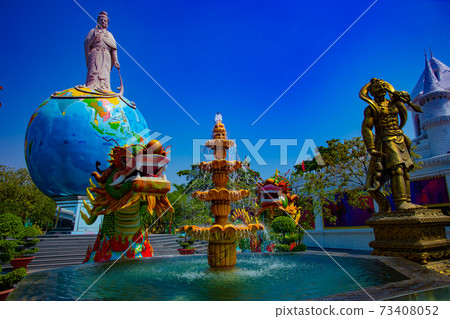 Suitien公園的Shaka Nyorai雕像站在地球上的石頭雕像[越南圖片] 73408052