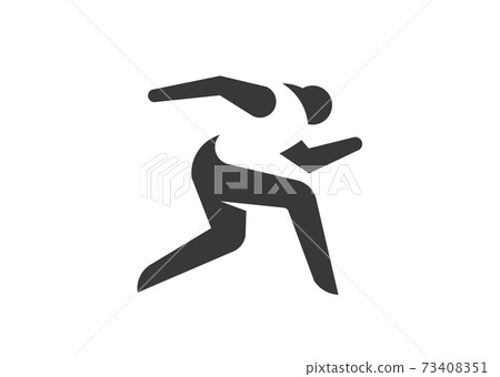 monogram color Running man, athletics, marathon, summer sport, monogram color Running man, athletics, marathon, summer sport, 73408351