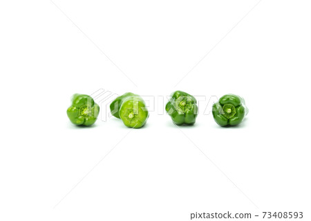 Multiple peppers white background 73408593